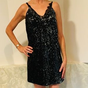 Sequin black &silver mini dress